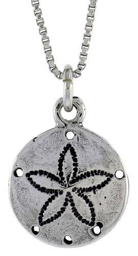 Sterling Silver Sand Dollar Pendant 13.2 mm Long