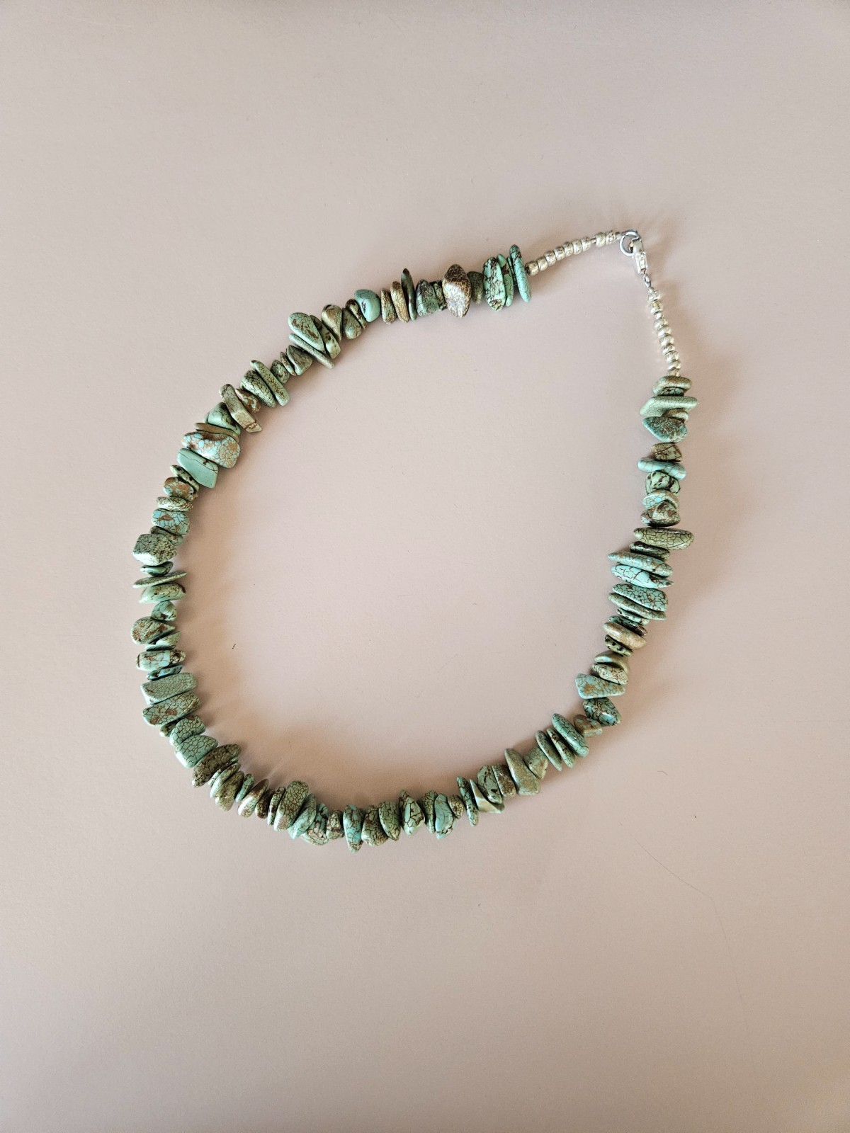 Turquoise Chip Necklace Southwestern Natural Gemstone Handcrafted **FREE SHIP**