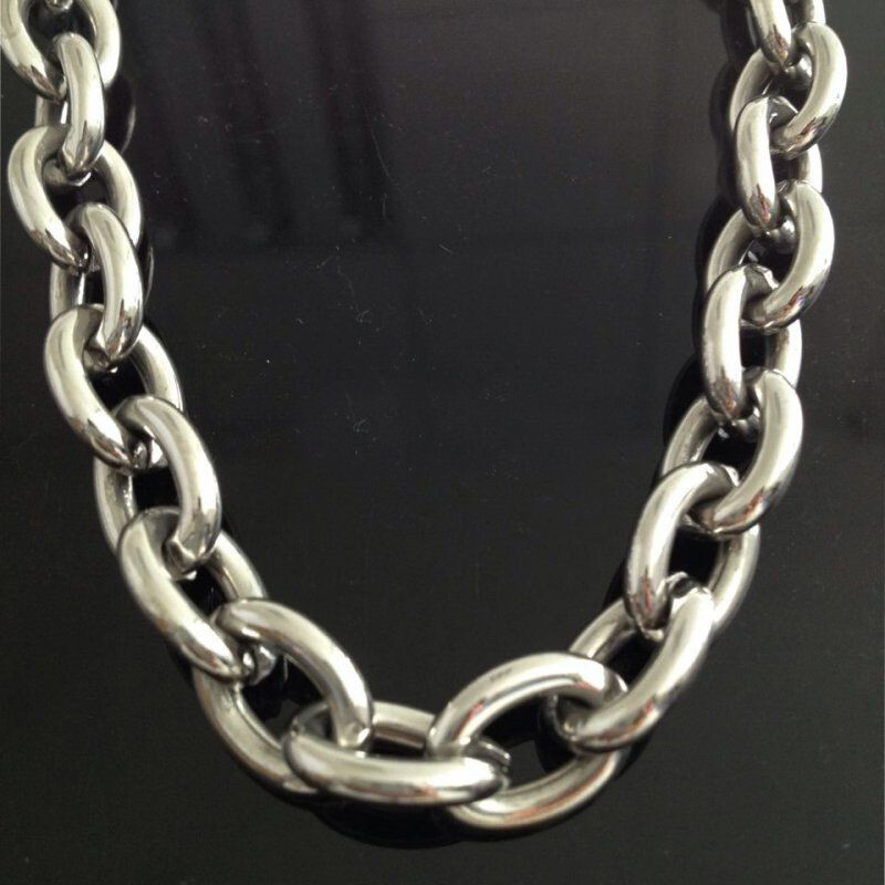 7″-40″ Heavy 9/11/13/15mm Mens Stainless Steel Silver Big O Link Chain Necklace
