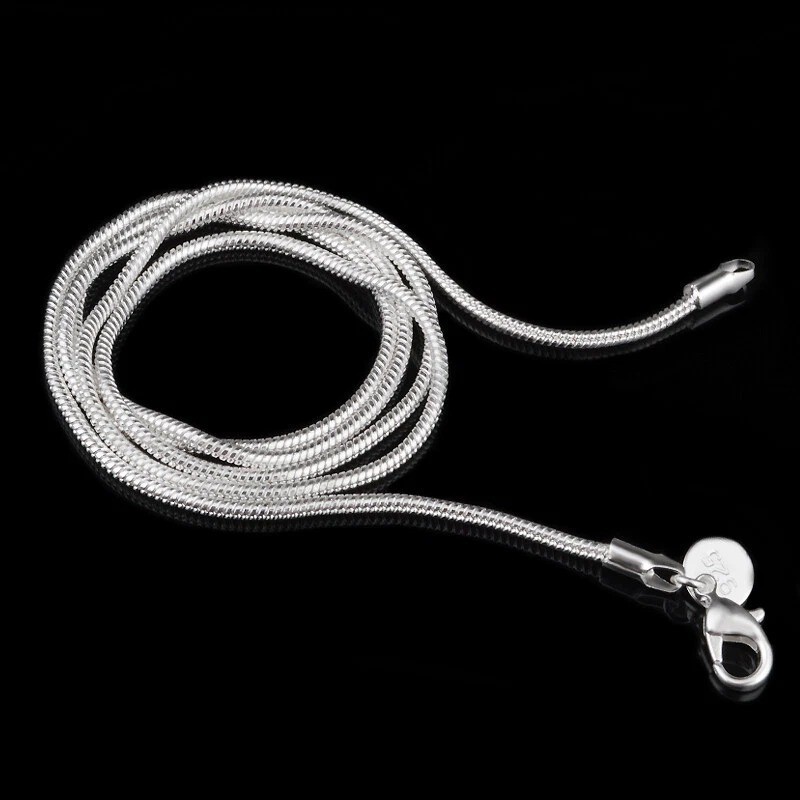 Wholesale 10pcs 925 Sterling Silver Plated 2mm Snake Chain Necklace 16″-24″