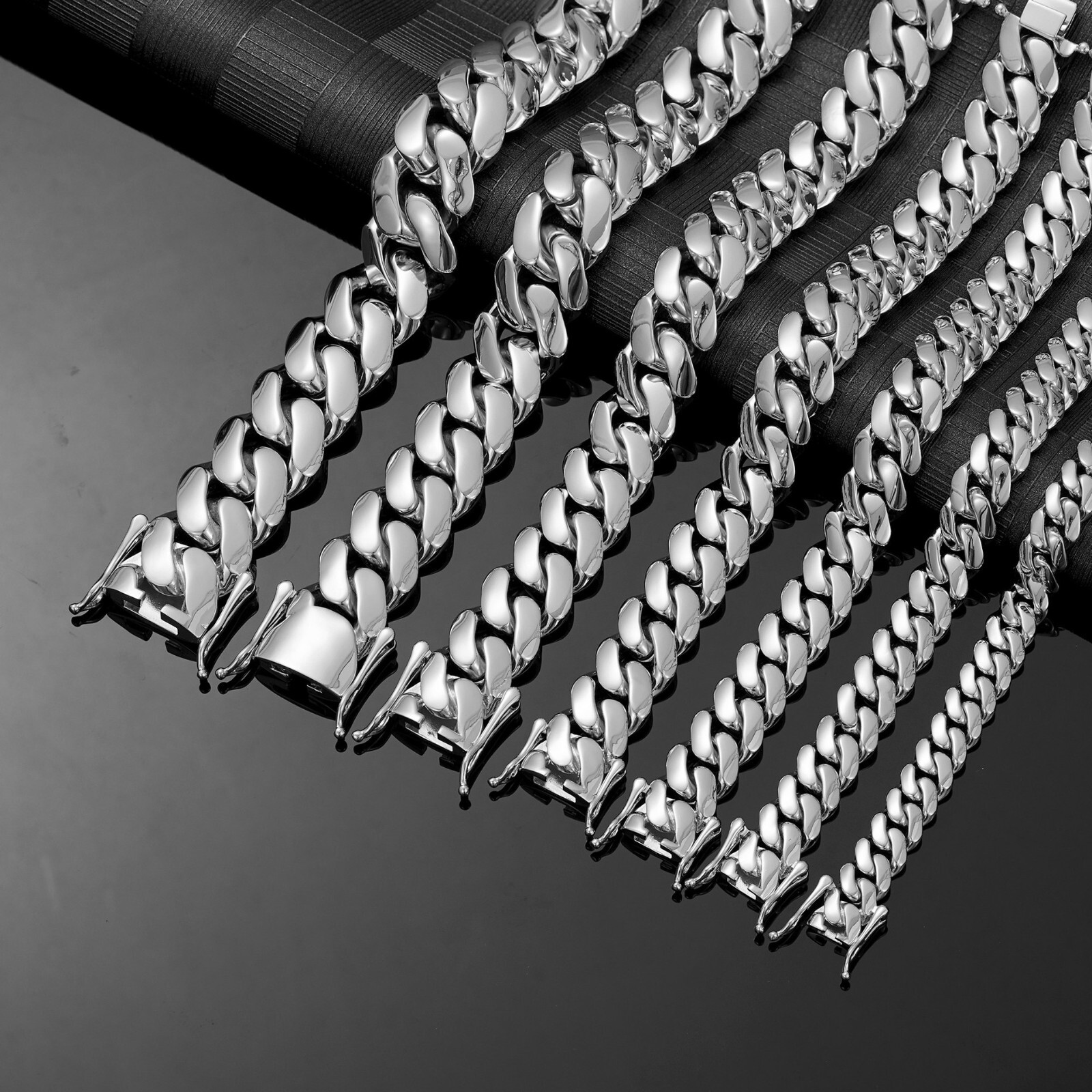 10-22mm Stainless Steel MEN Miami Hip Hop Cuban Chain Necklaces or Bracelets