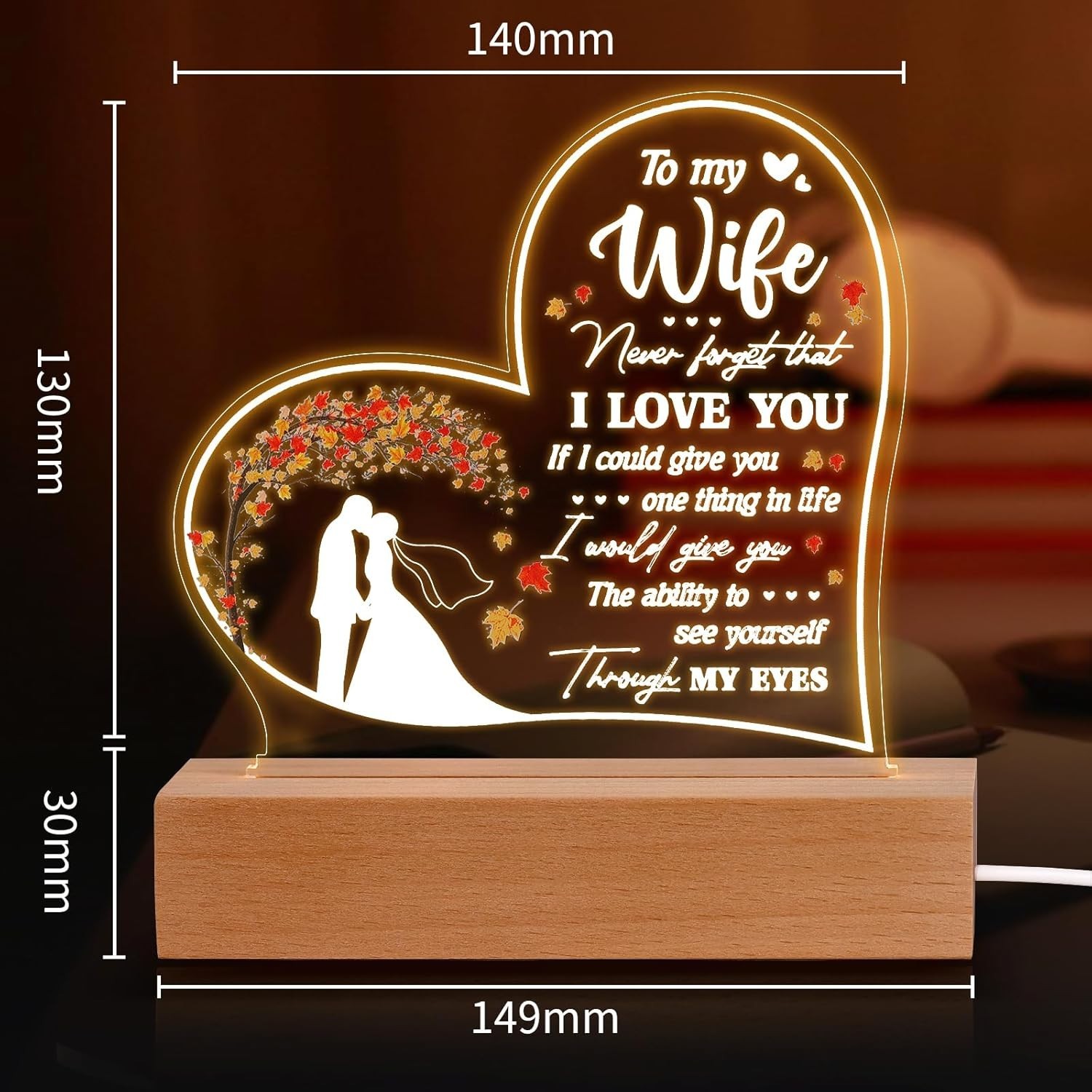 To My Wonderful Wife Valentine Gifts For Her Birthday Anniversary Present Love
