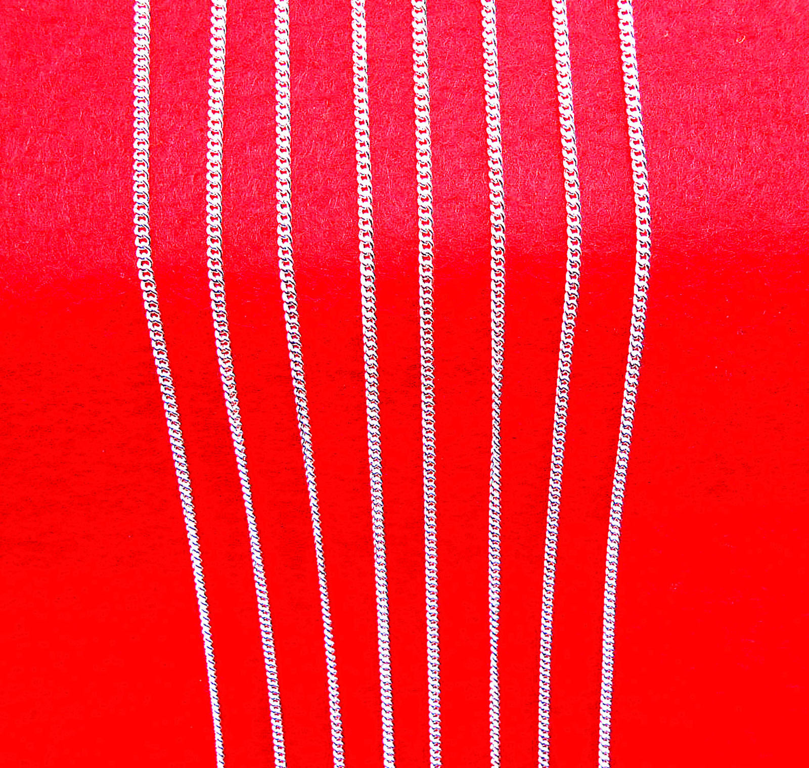 10P 16-30″ Wholesale Fashion Jewelry 925 Silver Plated Flat Curb Chain Necklaces