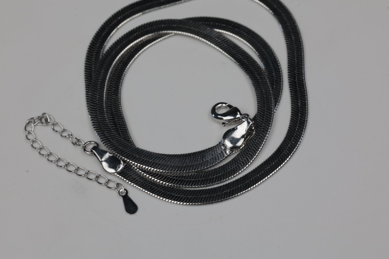 Sterling Silver Herringbone Snake Chain Necklace 925 Flat 16-18″ 10g