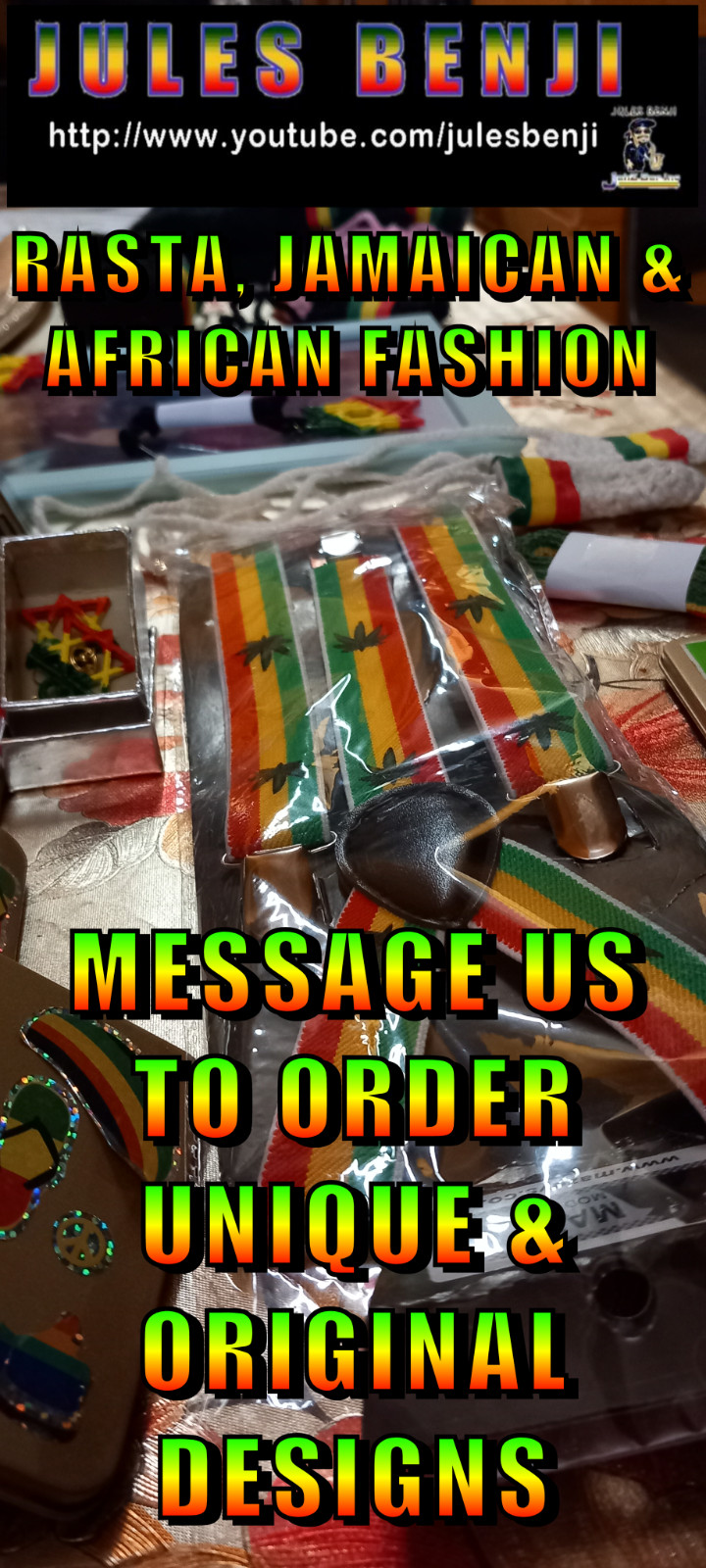 RASTA REGGAE – necklace / design size 2.5cm X 2.5cm approx FAST UK DELIVERY