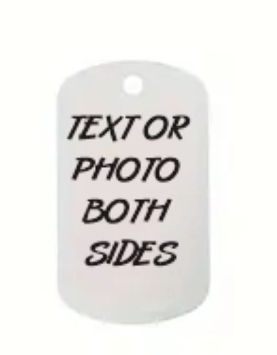 Personalized Custom Photo Necklace Pendant Dog Tag Picture Double Sided Gift