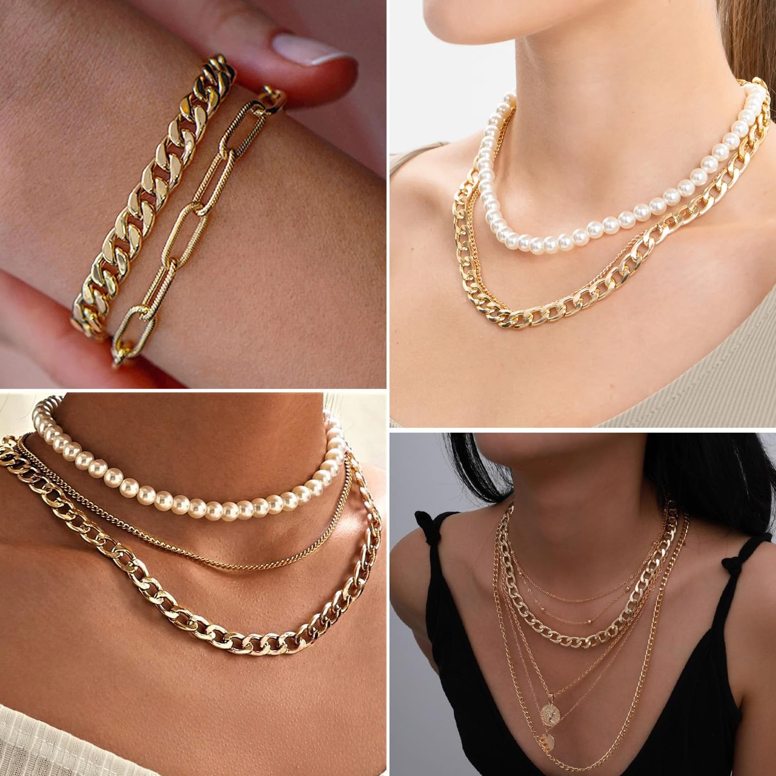 [16.5 FT] 18K Gold Plated Curb Chain for Jewelry Making, 9.8Mm Wide 304 Stainles