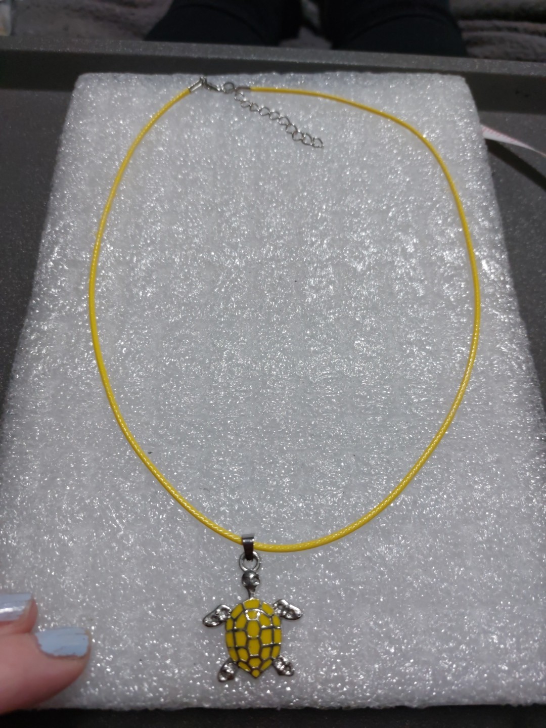 Yellow Cord Turtle Pendant Necklace (F147) New