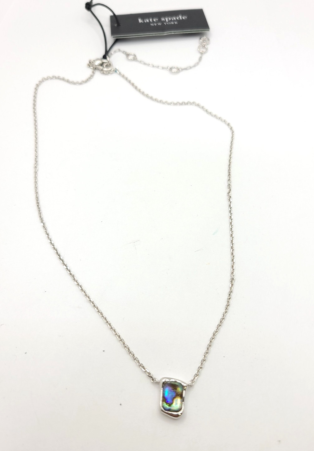 Kate Spade Abalone/Silver, Cubic Zirconia Glass Stone, Adult Fashion, 16″ Chain