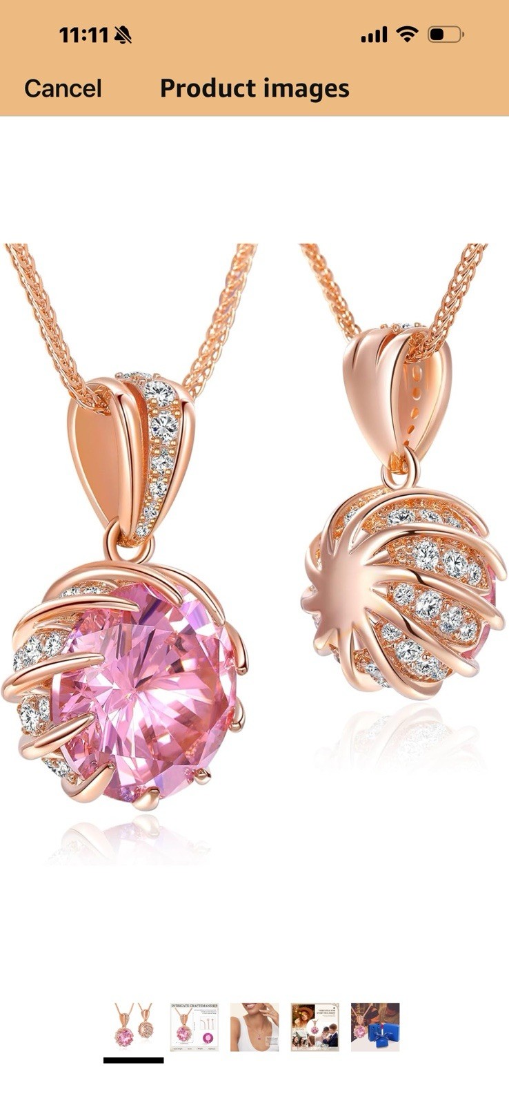 CeaKIev 6.0Carat (12.0mm) Round Cubic Zirconia Pendant Necklace 41 Accent CZs