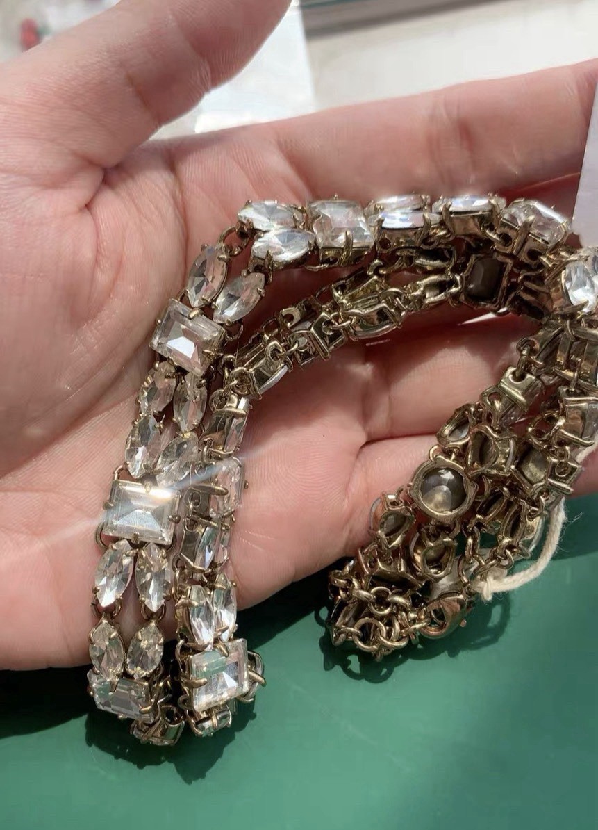 NEW NWT Club Monaco mixed crystal rhinestone Statement collar Choker necklace