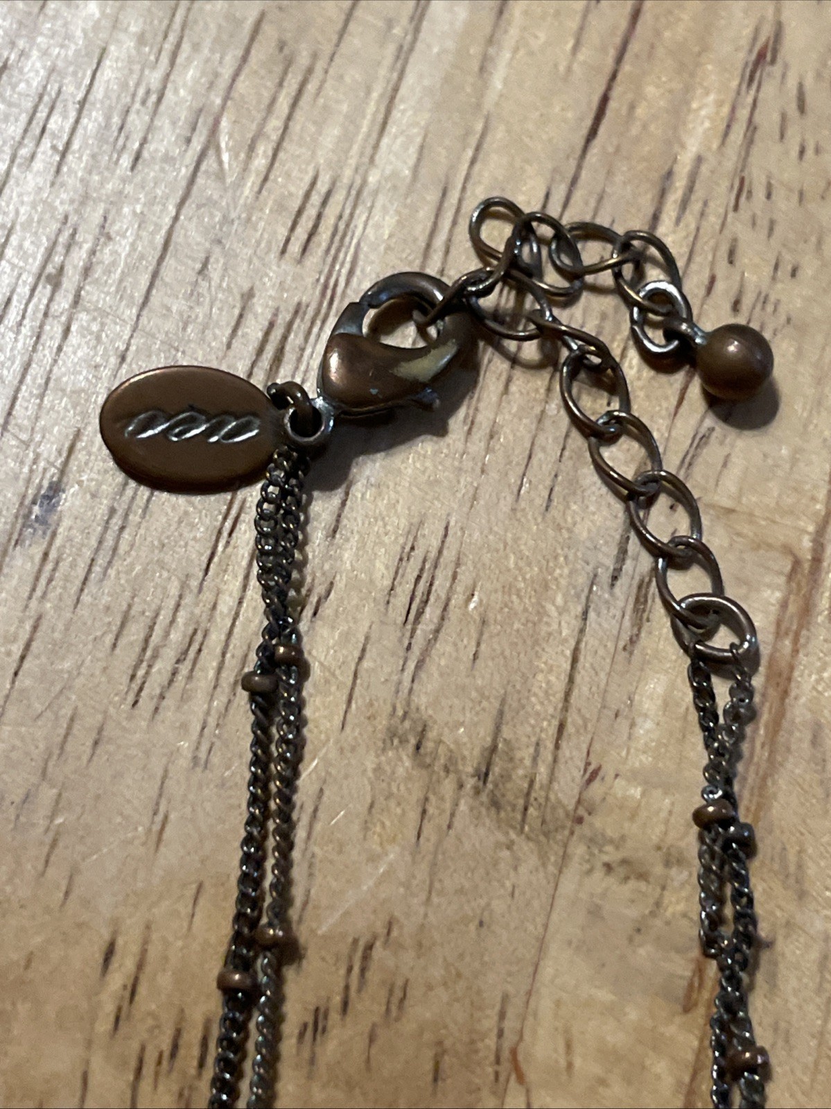 American Eagle Outfitters beaded double-strand Heart necklace 18”