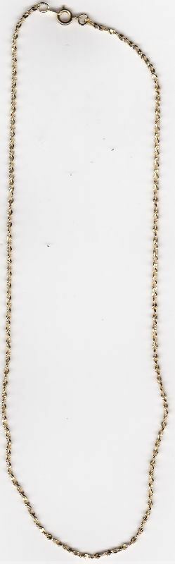 14KT GOLD PLATED 24 INCH 1mm TWISTED NUGGET OR SINGAPORE CHAIN NECKLACE