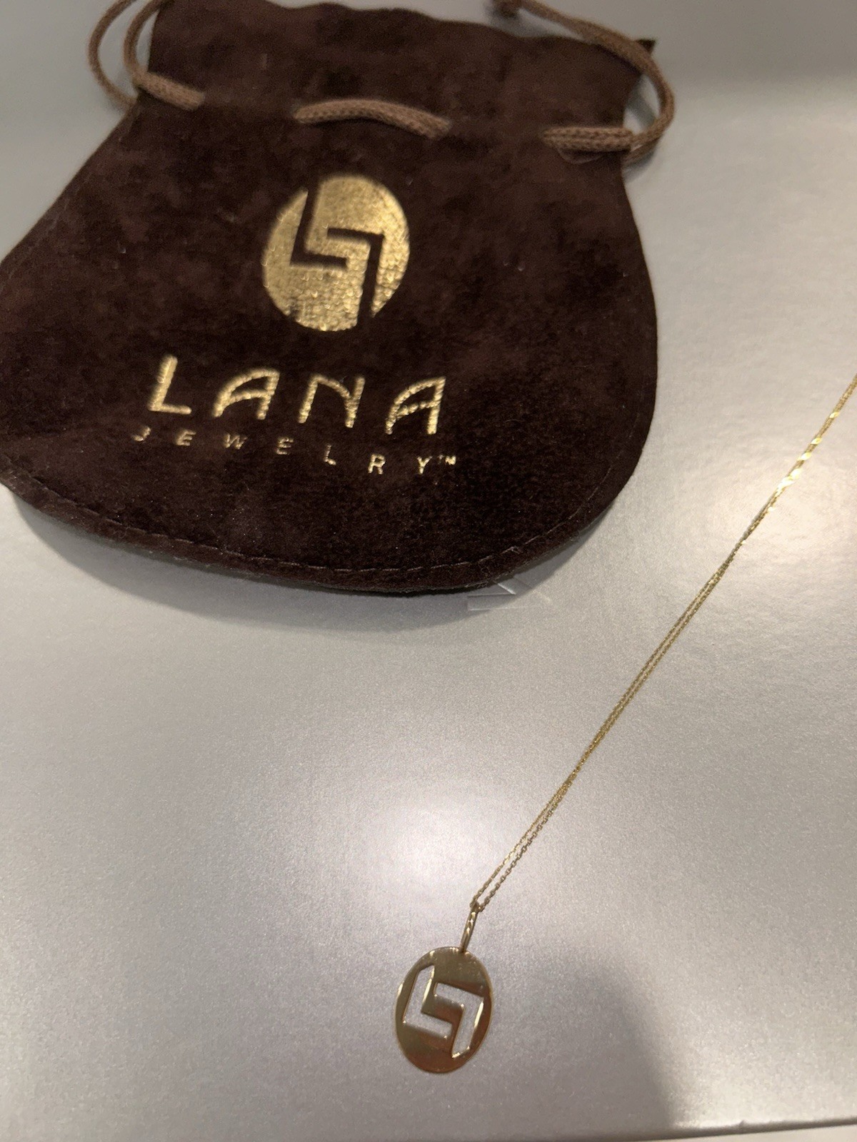 LANA Jewelry 14K Yellow Gold “Love & Luck” Pendant Necklace Hand-Signed by Lana