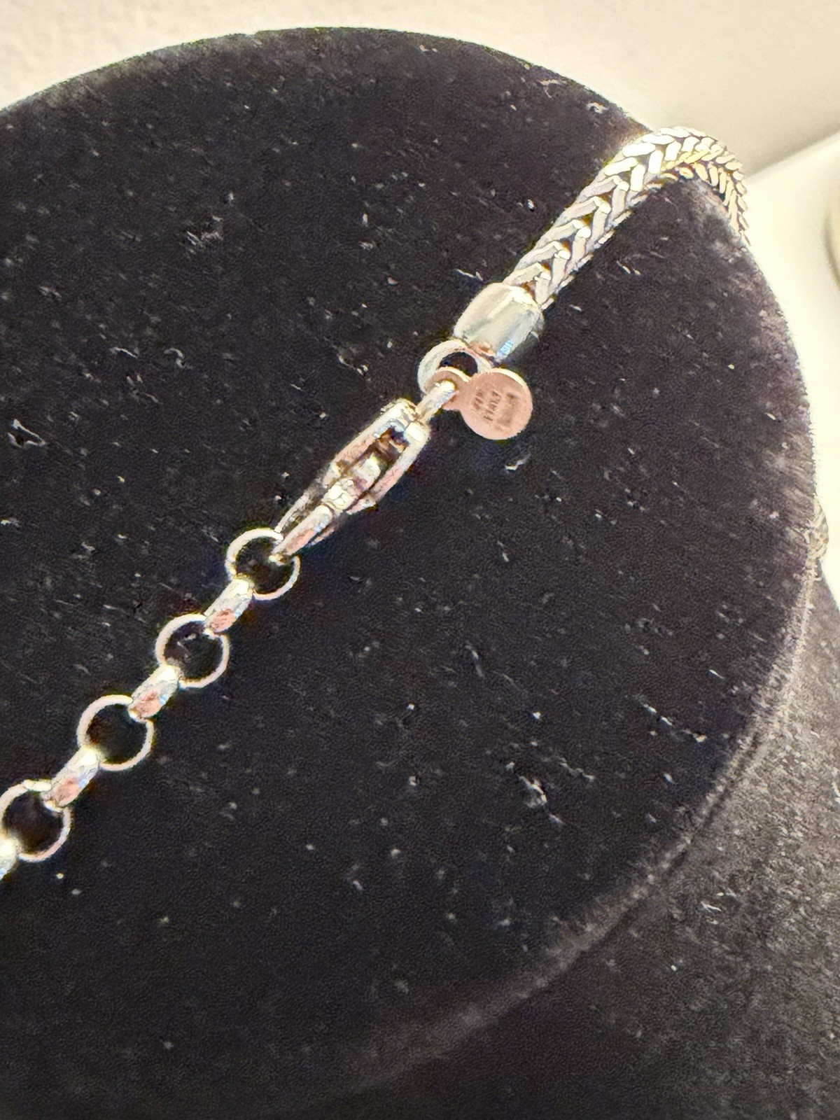 Silver 925 w/ Gold 8K 333 Arezzo Italian Spiga/Wheat Chain Necklace