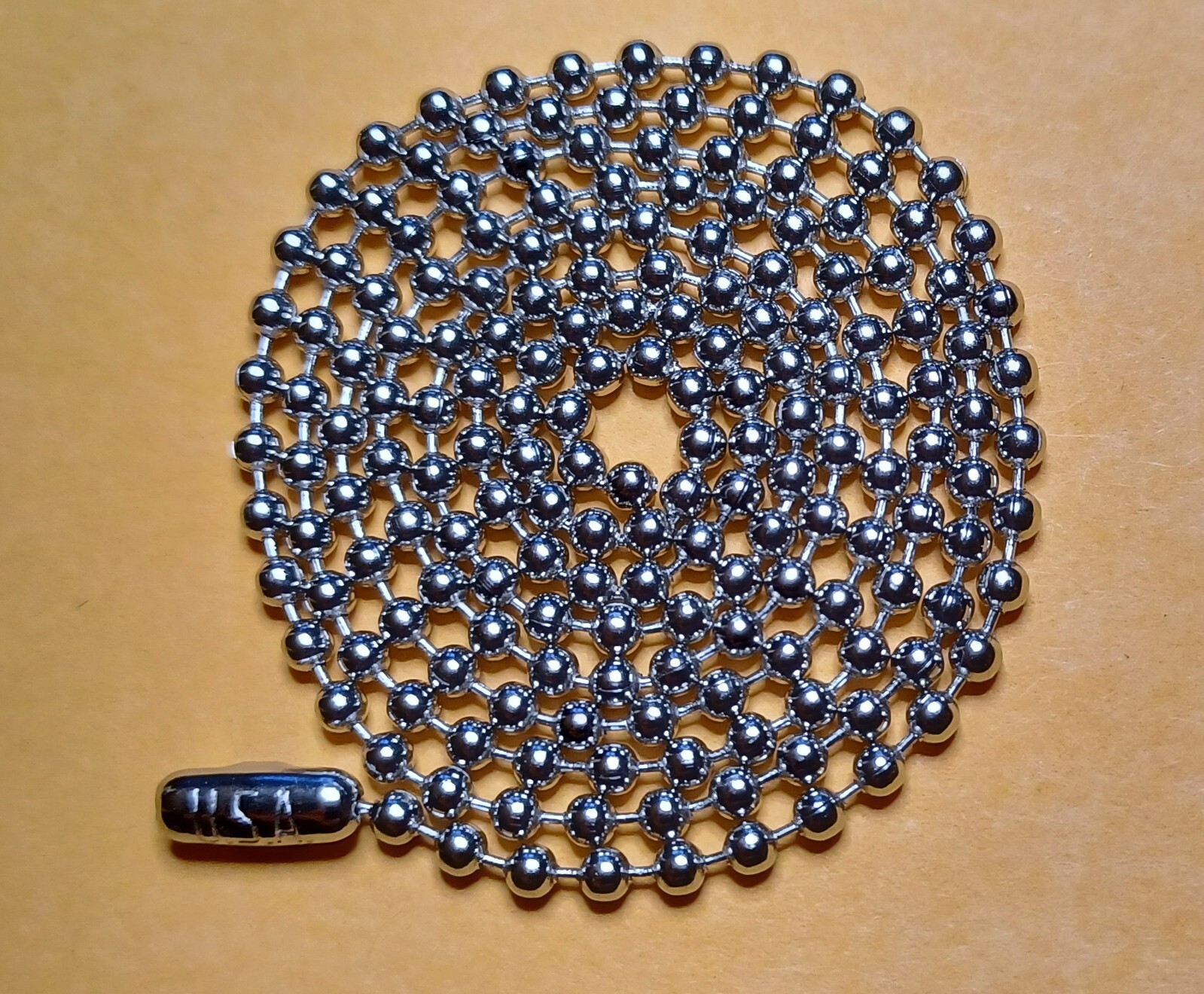 24″ Nickel Plated Steel 2.4mm Ball Bead Stylish Military Dog Tag Chain USA Made