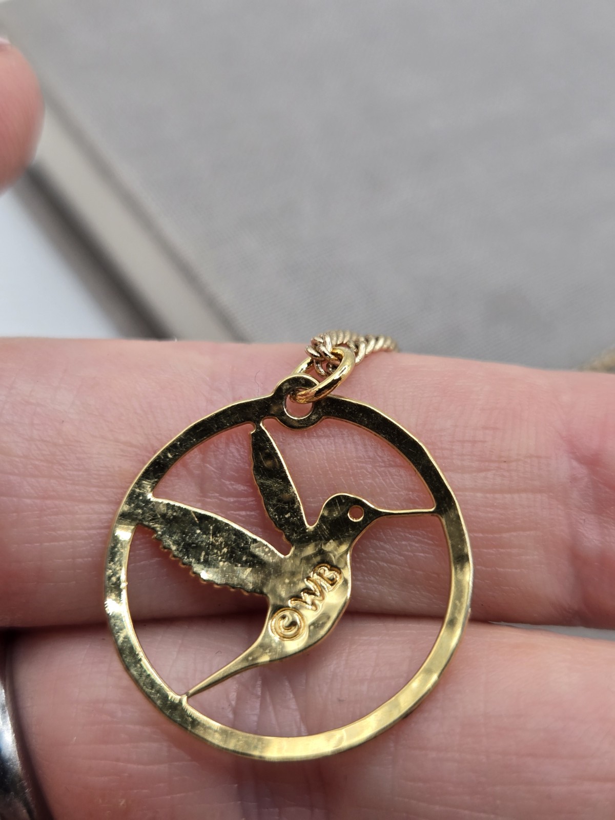 14K Gold Plated Hummingbird Necklace Dainty Chain Good Luck Protection Talisman