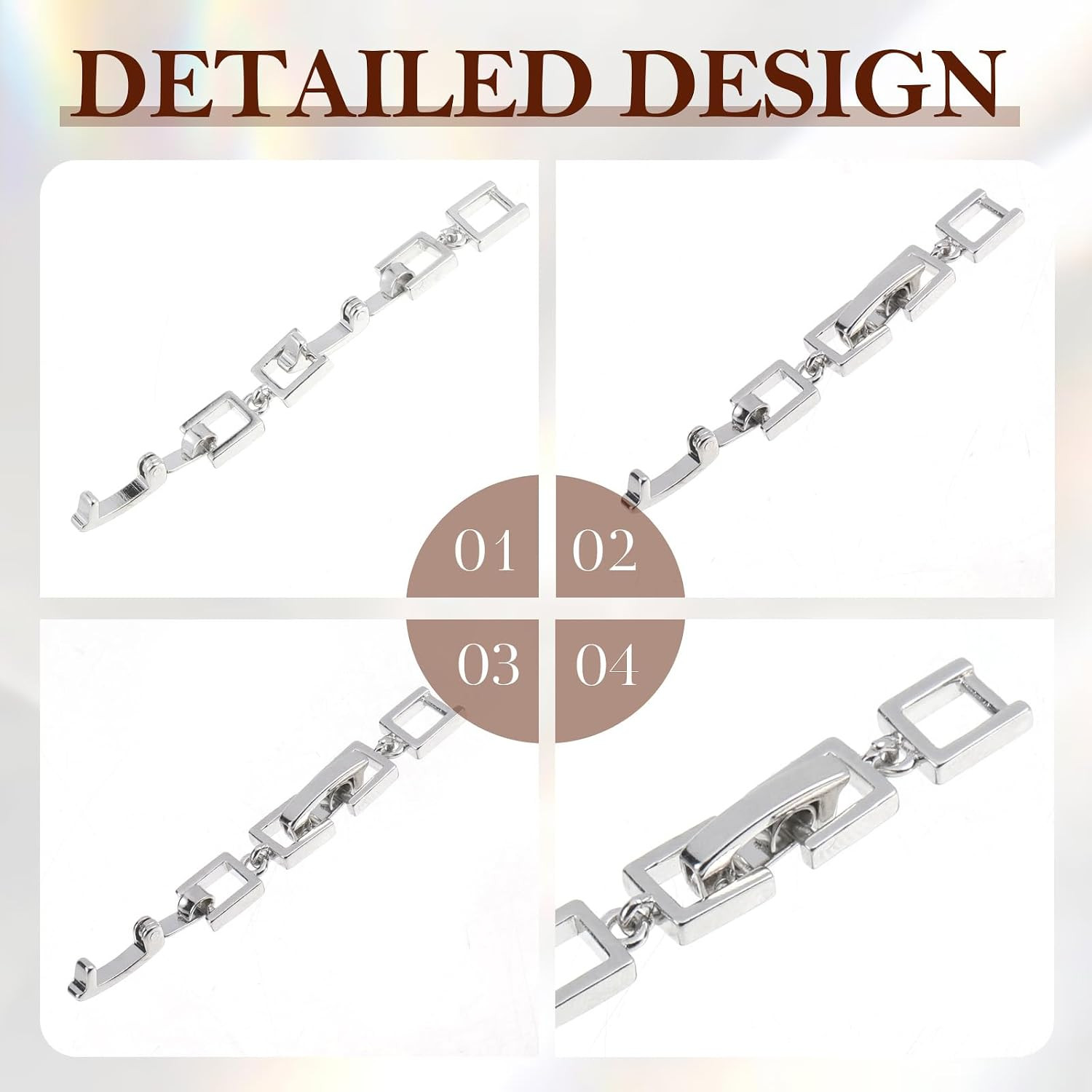 3 Pcs Bracelet Extender Silver Necklace Extender Silver Jewelry Clasps Women Fol
