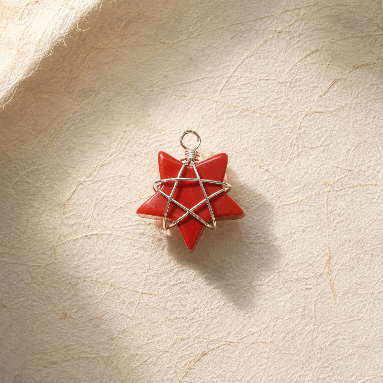 Natural Red Jasper Star Pendant | Silver Wire DIY | Strength & Grounding | Boho