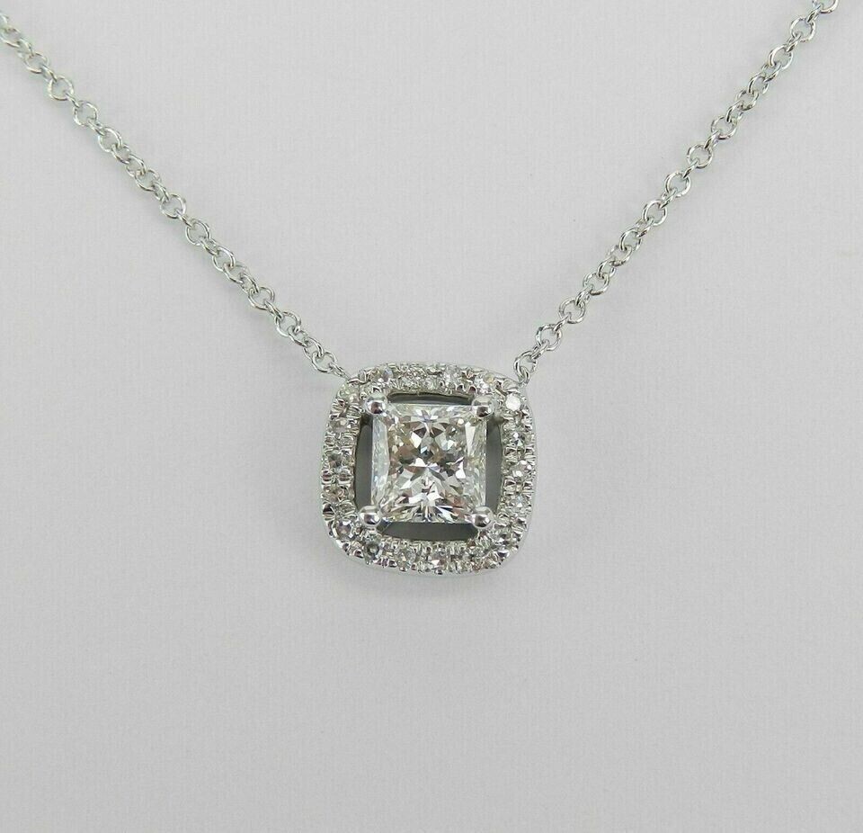 Princess Cut Simulated Diamond Women’s Stunning Pendant In 14k White Gold Plated