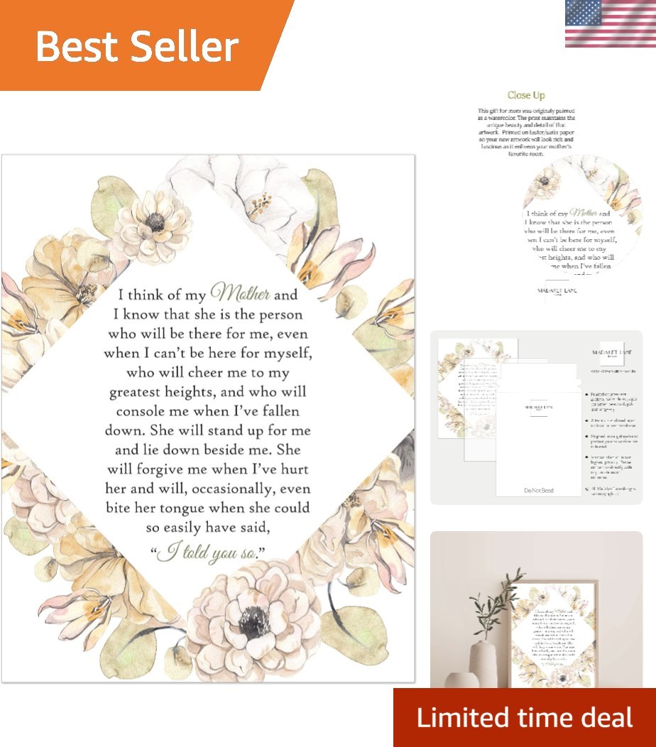 Charming 8×10 Floral Quote Print for Moms – Perfect for Any Special Occasion