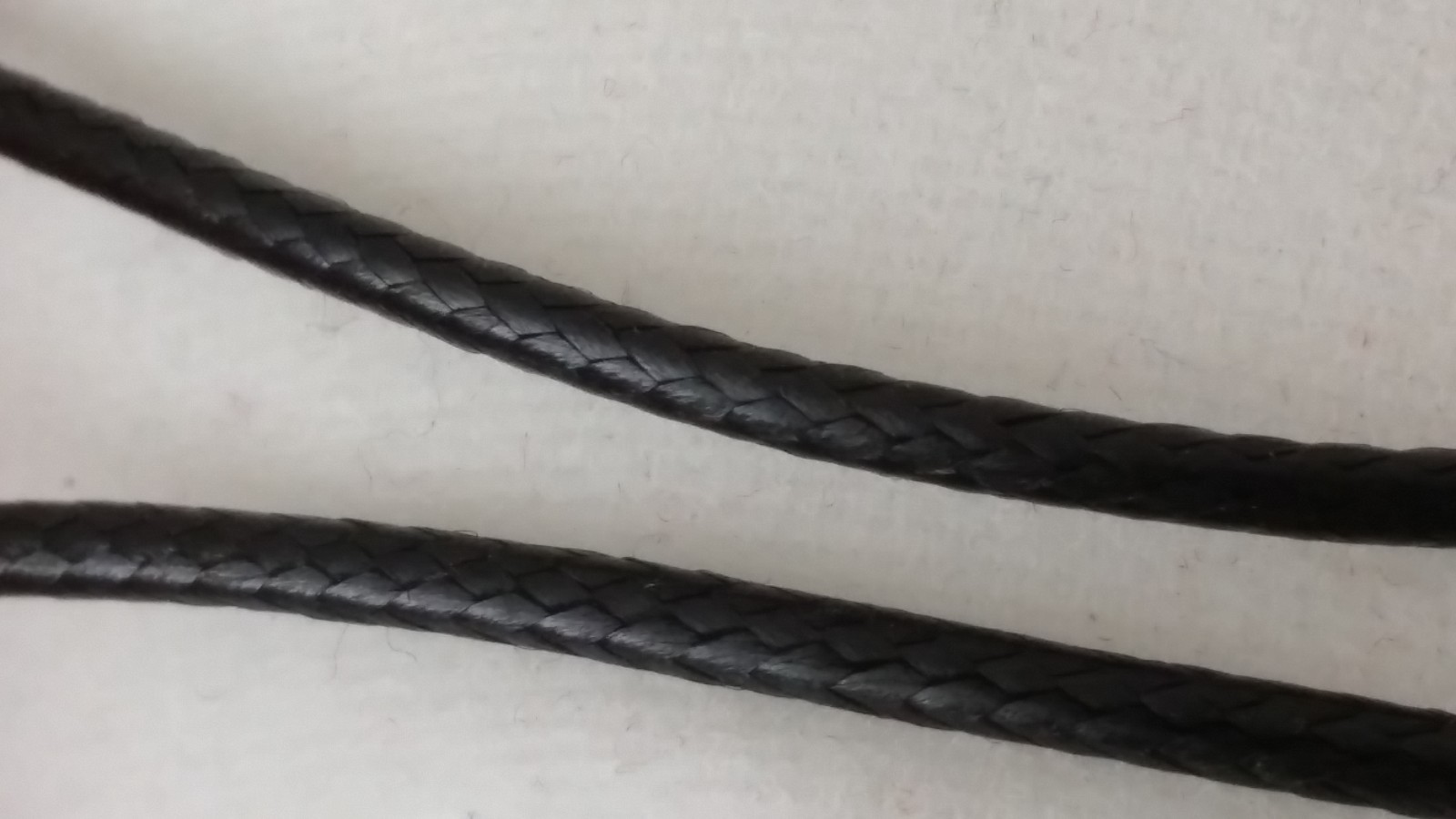 Black Leather Twisted Hand Braided Rope Chain Cord String Necklace Silver 18″