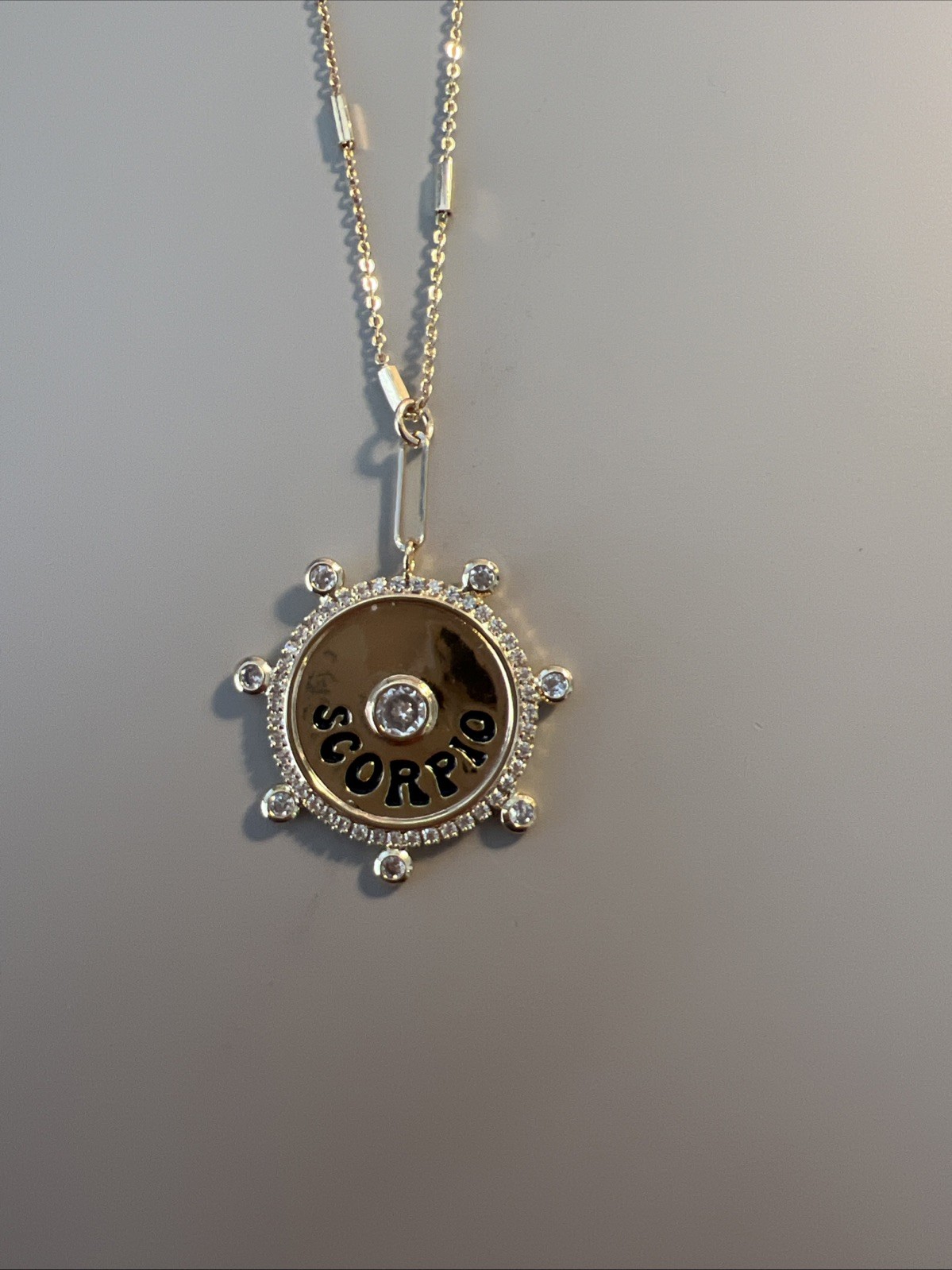 Anthropologie Scorpio Zodiac Necklace 14K Gold Plated