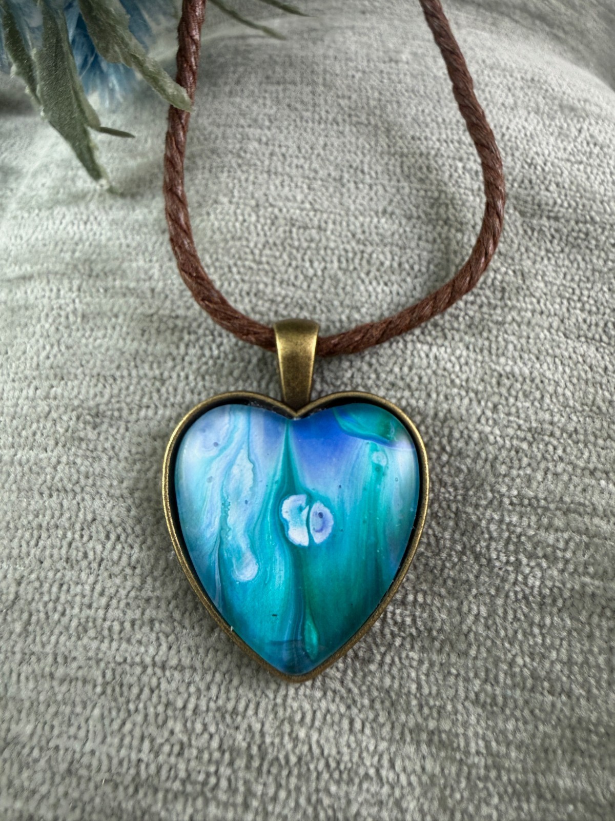 Piece of My Heart Pendant by Kaylectible Designs – Acrylic under glass Cabochon