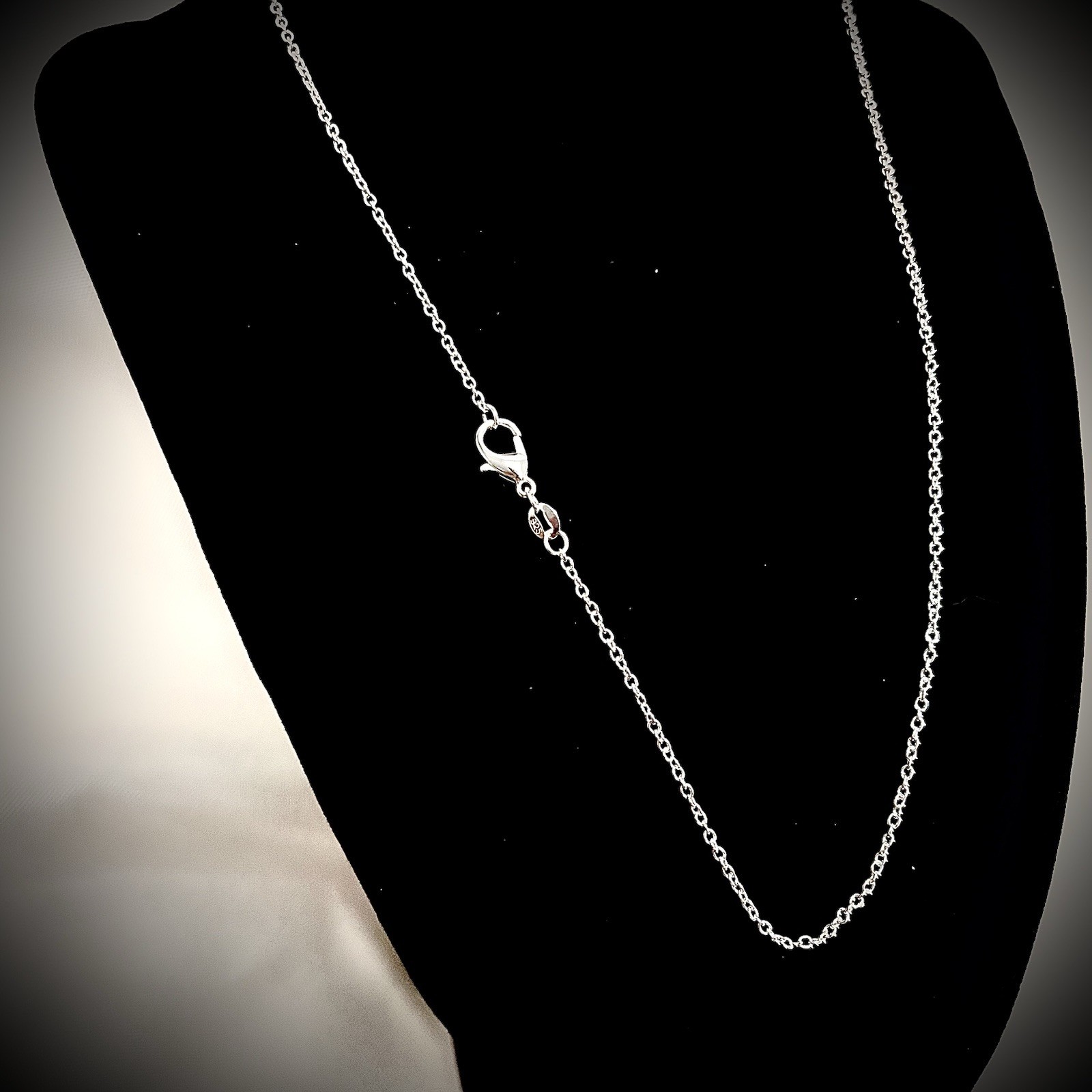 20” 1.2mm Silver Plated Cable Chain stamped 925 for Women