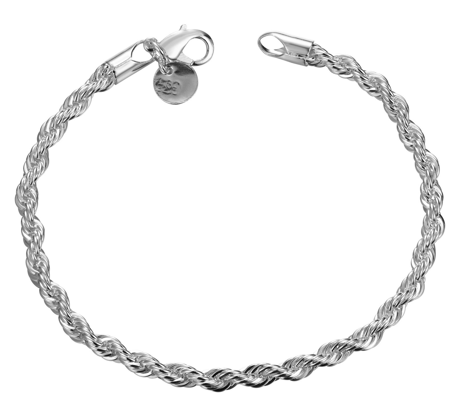 Cutesmile Fashion Jewelry 925 Sterling Silver 4mm Twisted One Size, silver