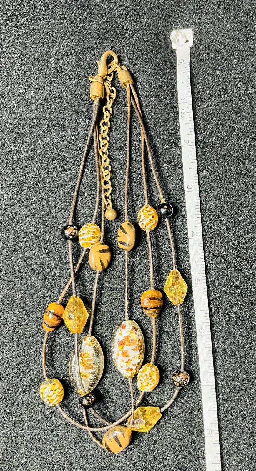 Chico’s Jewelry Lot 3 Chunky Boho Necklaces Beaded Art Glass Multi Strand