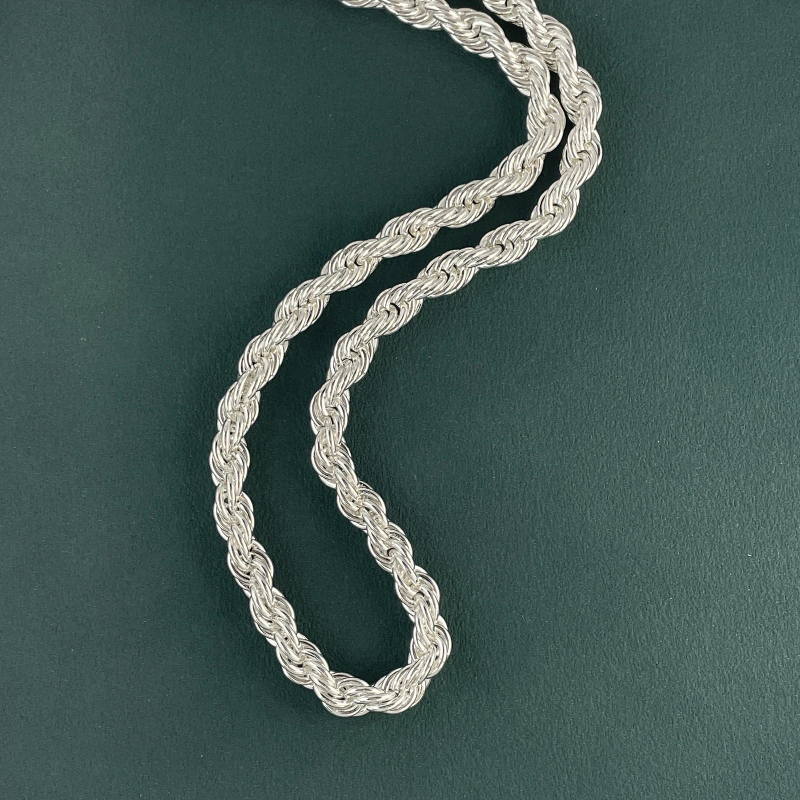 Sterling Silver 5/6/8MM 16-30 Inches Rope Chain Necklace For Men Women.