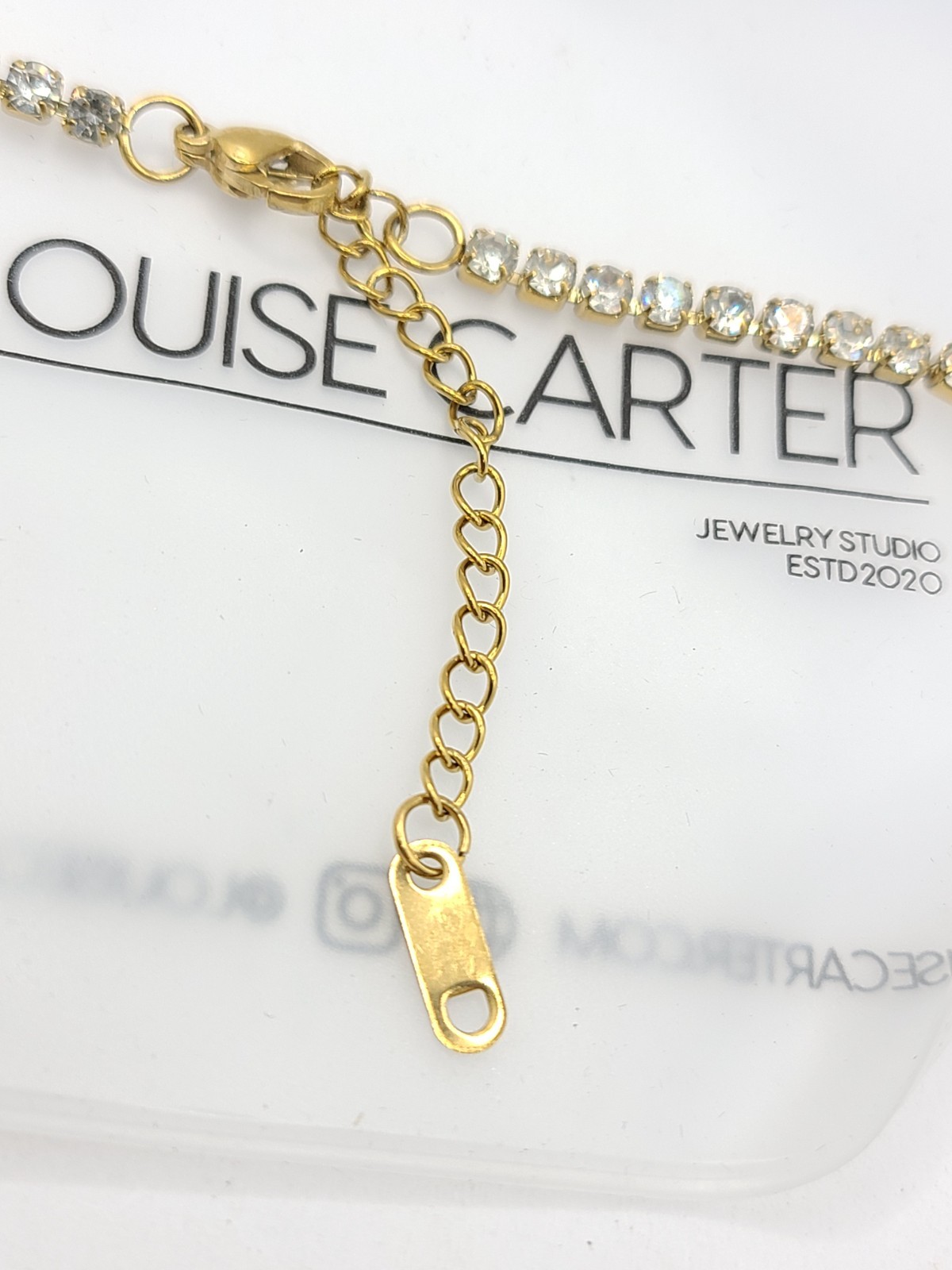 Louise Carter Monaco Tennis Necklace 16″-18″ 14k Gold PVD