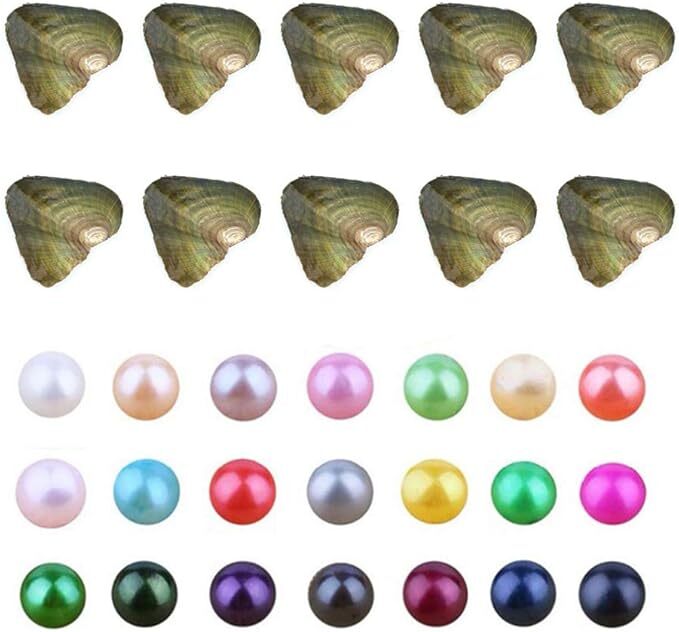 10PCS 7-8mm Natural Pearl Akoya Oysters Individually Wrapped w/ Cultured Bulk