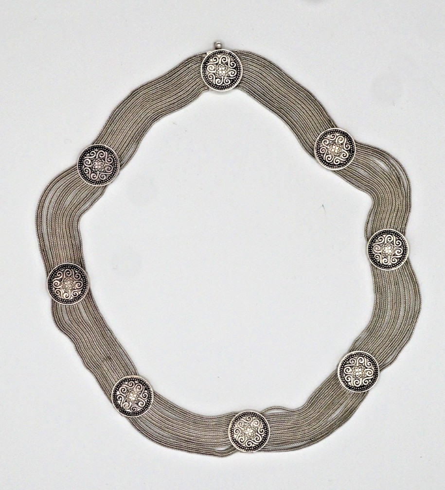 Byzantine Style Festoon Necklace Russian Sterling Turkish Design – 96 grams