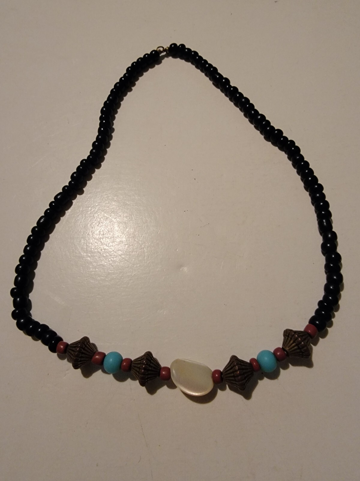 Women’s Beaded Necklace Multi Color Vintage Vtg Beads Plastic Metal Comp