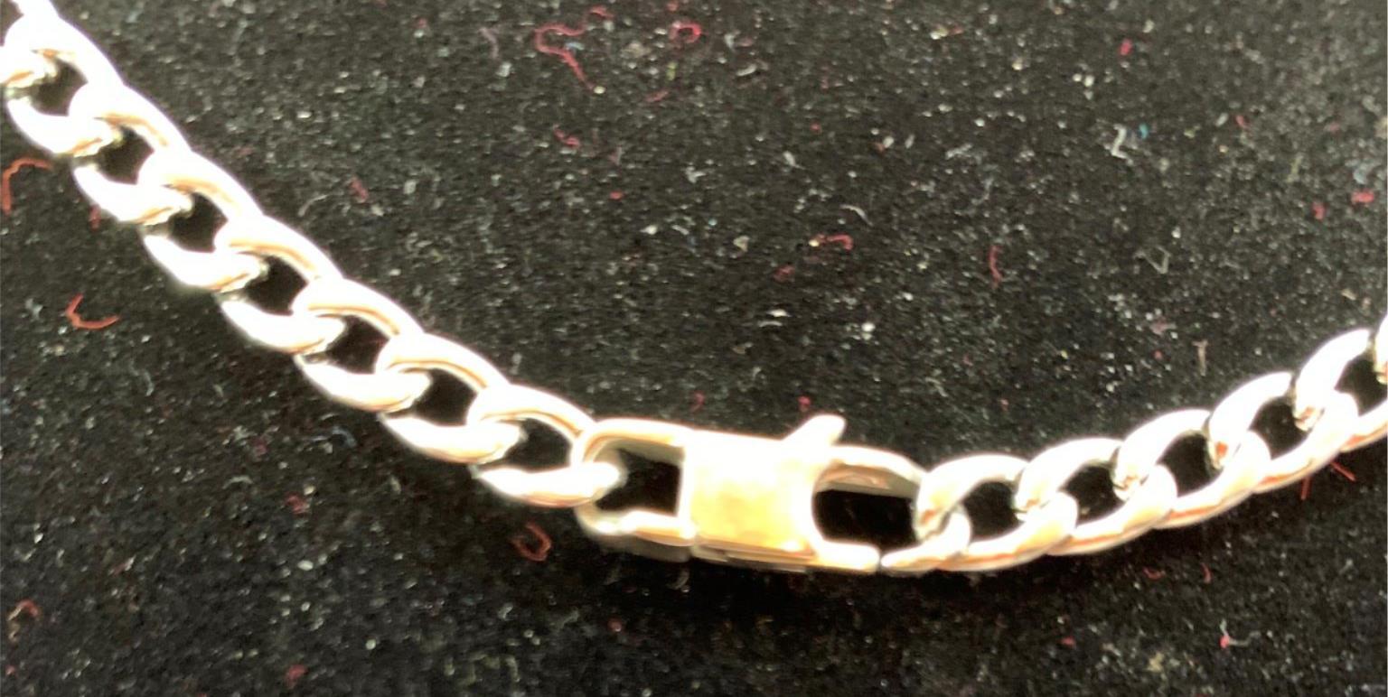 16-36 inch 5MM STAINLESS STEEL SILVER CURB NECKLACE WITH DESIGNER CLASP