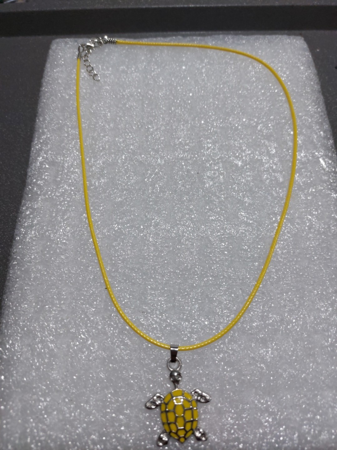 Yellow Cord Turtle Pendant Necklace (F147) New