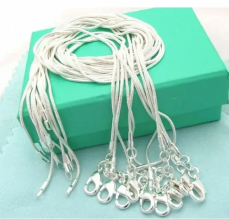 10PCS LOT Wholesale 925 Sterling Silver 16/18/20/22/24/26/28/30 Inch 1mm