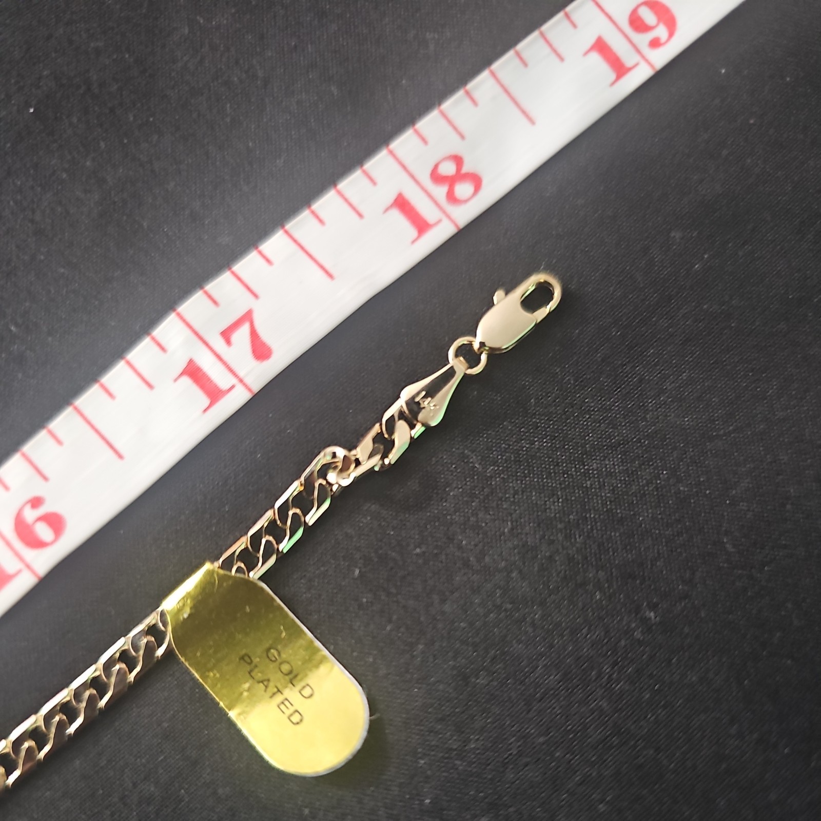 18in. 14k Gold Plated on brass- 3.5mm CUBAN Link Chain Necklace