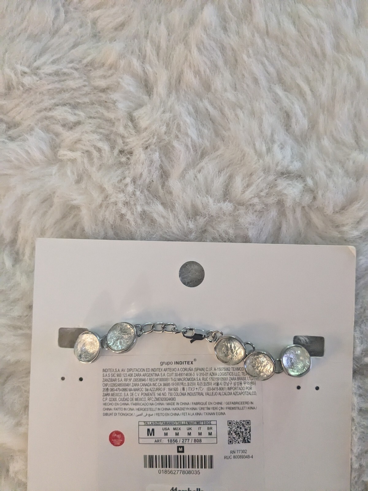 NWT Zara Romantic Feminine Necklace Silver Crystal Glass Beads Size 17″ L
