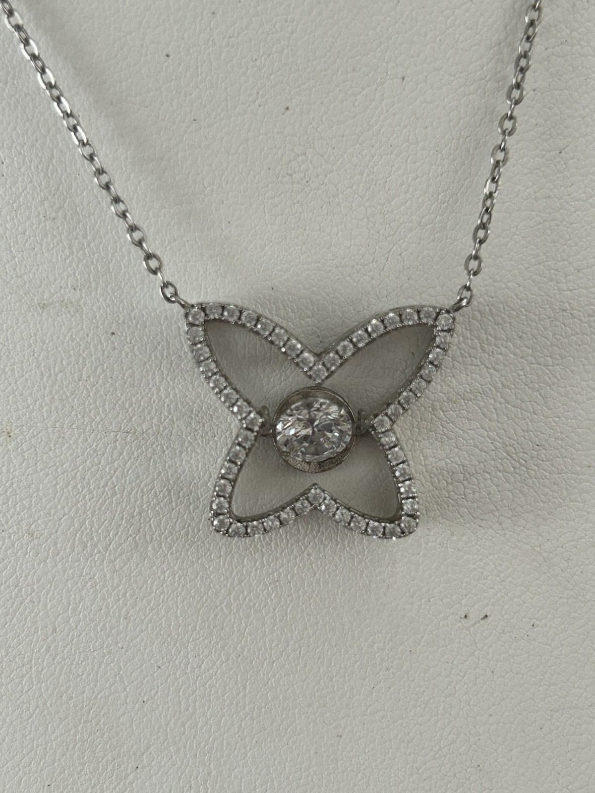 Lab Created Butterfly Necklace with Cubic Zirconia