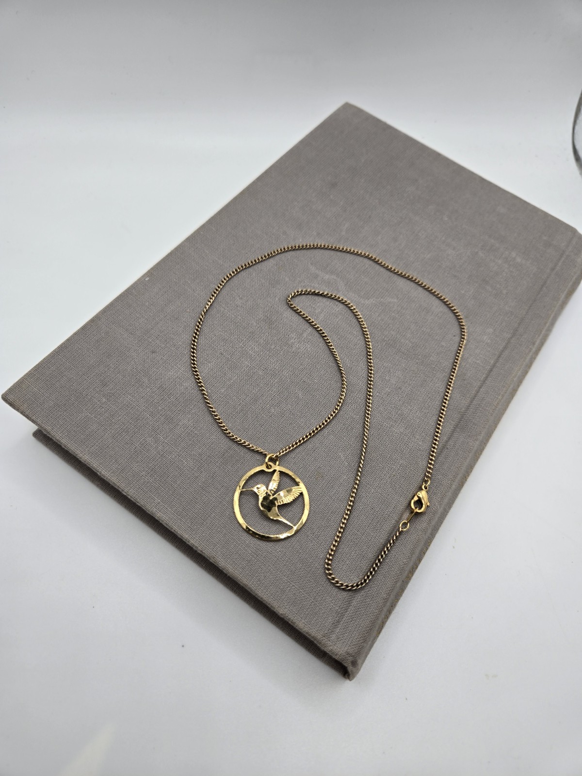 14K Gold Plated Hummingbird Necklace Dainty Chain Good Luck Protection Talisman