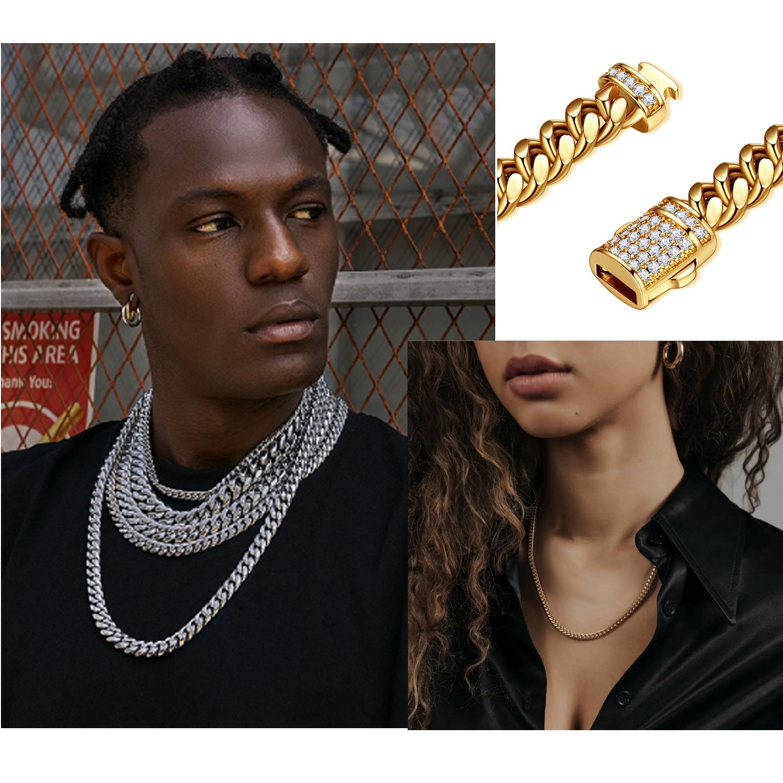 6mm-14mm Mens Miami Cuban Link Chain SOLID Stainless Steel Necklace or Bracelet