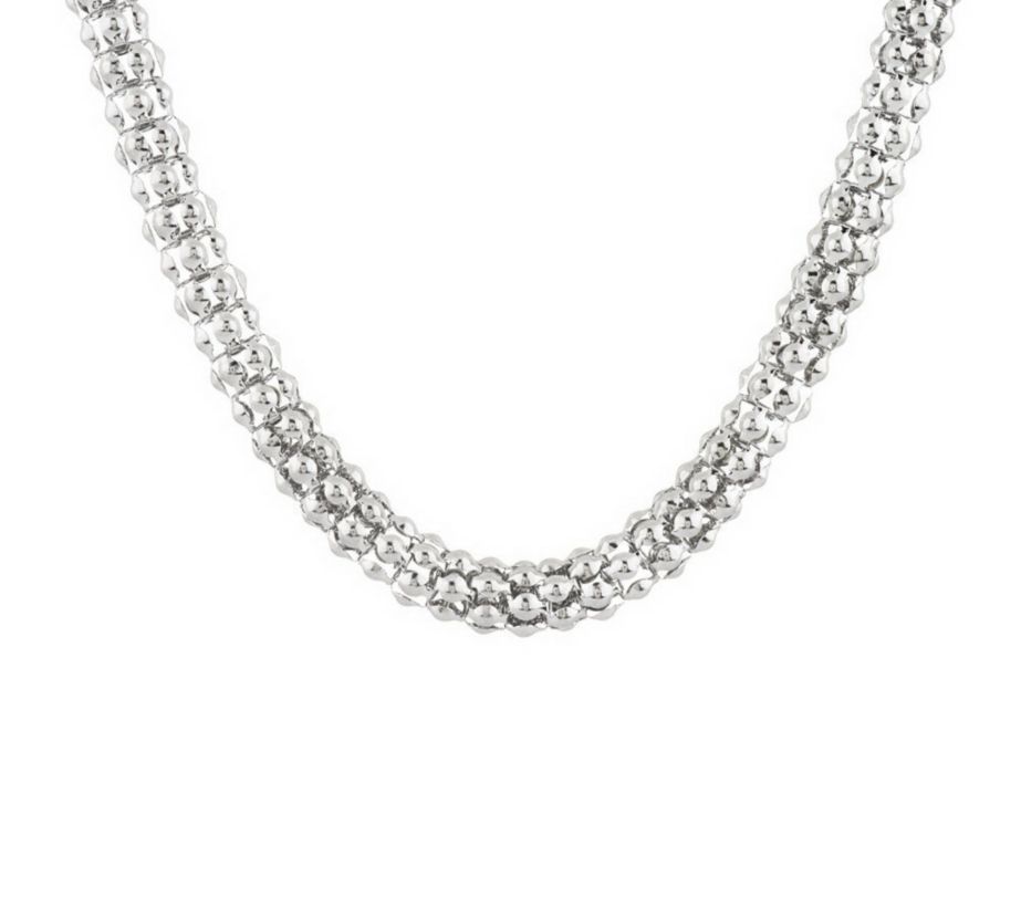 18″ 20″ Popcorn Coreana Chain Necklace Stainless Steel QVC J282133