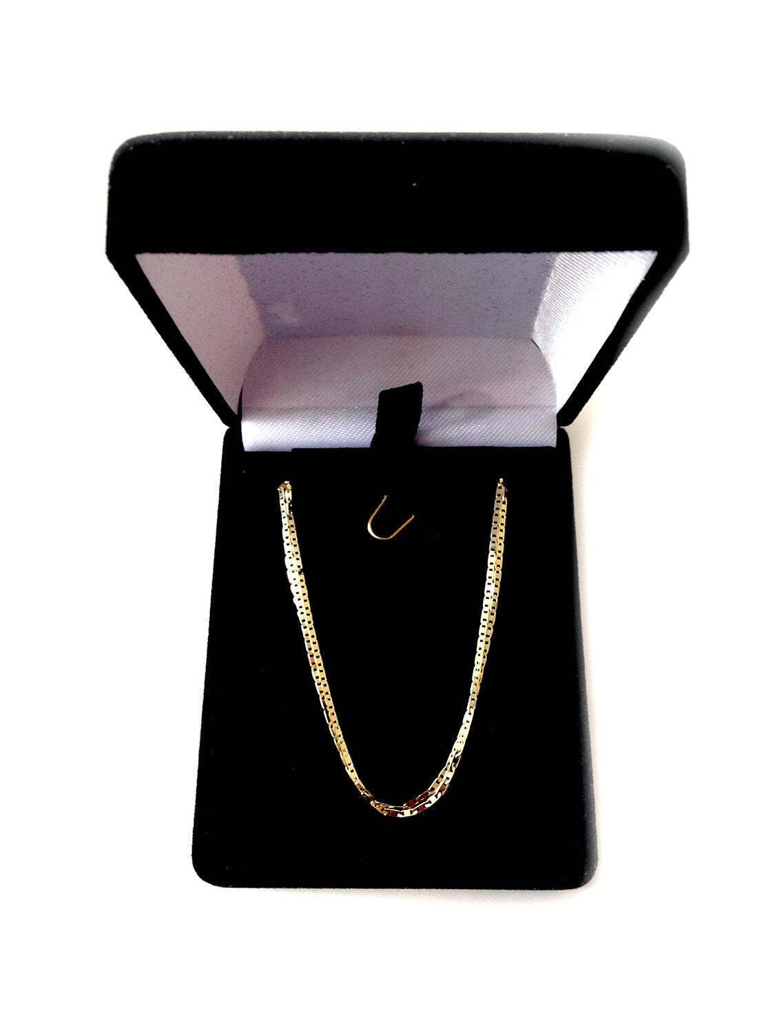 10k Yellow Real Gold Mariner Link Chain Necklace, 1.2mm, 20″