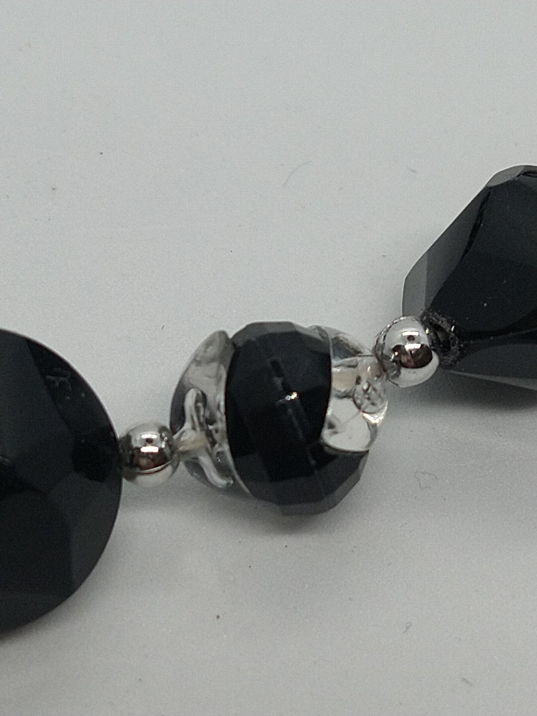 Necklace black Goth clear vintage beads vintage style retro Halloween y2k 1990′