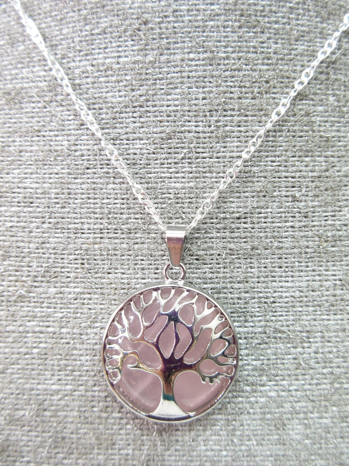 Tree Of Life Necklace Pendant Silver Gemstones Abalone Blue Family Strength Gift