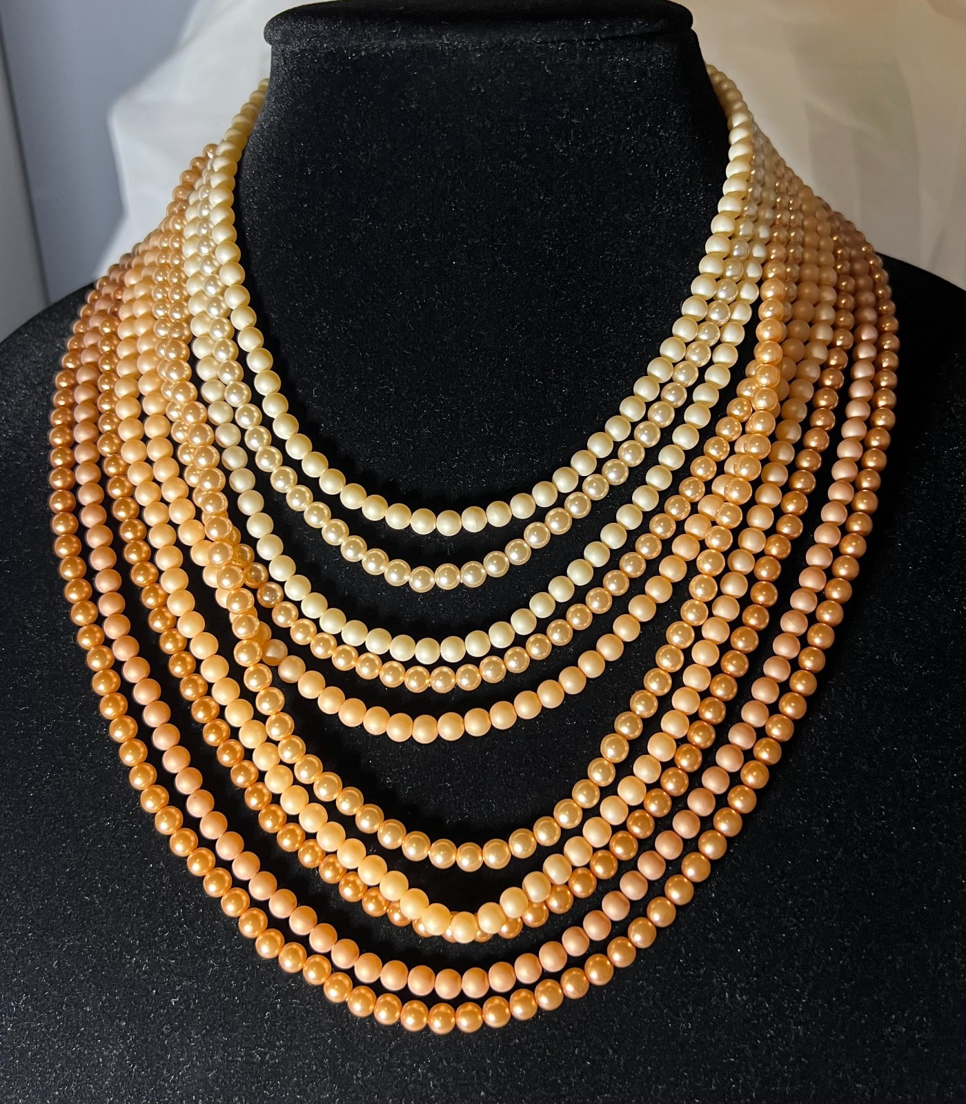 Multi-Strand Beaded Statement Necklace in Perfect Condition