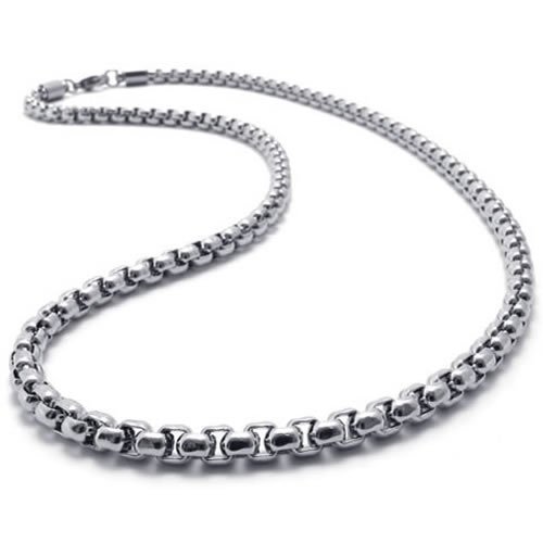 4.0 mm 16″-40″ Silver Stainless Steel Square Rolo Necklace Chain Sb53 USA Seller